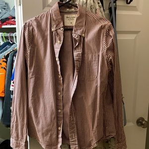 Red and White Checkered Abercrombie and Fitch Dress Shirt